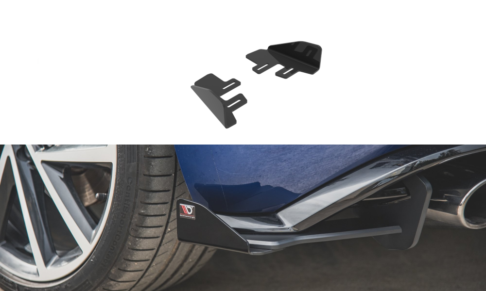 Maxton Design Hintere Seiten Flaps für Volkswagen Golf 7 R Facelift schwarz Hochglanz