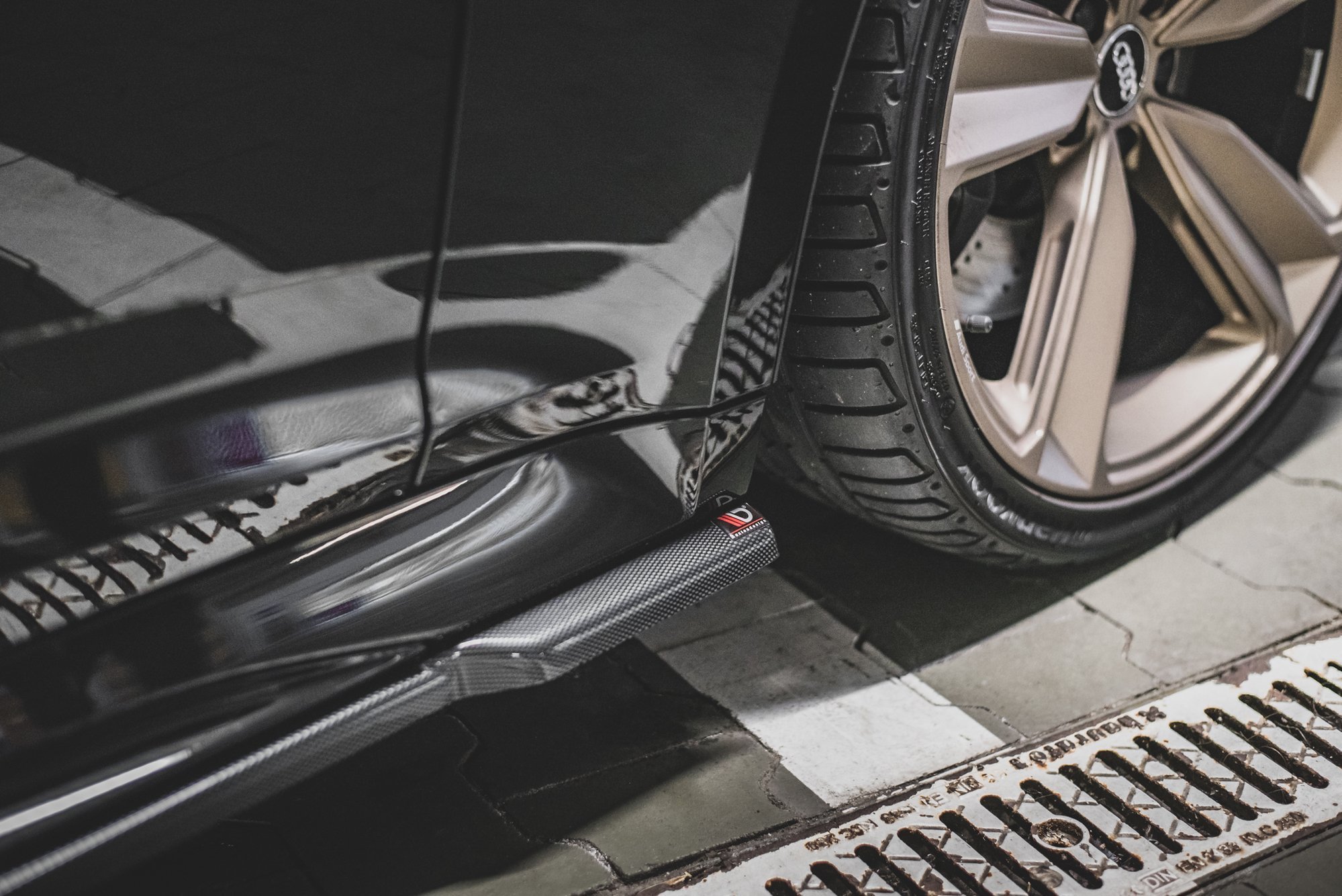 Maxton Design Seitenschweller Ansatz für Audi RS5 Sportback F5 Facelift schwarz Hochglanz