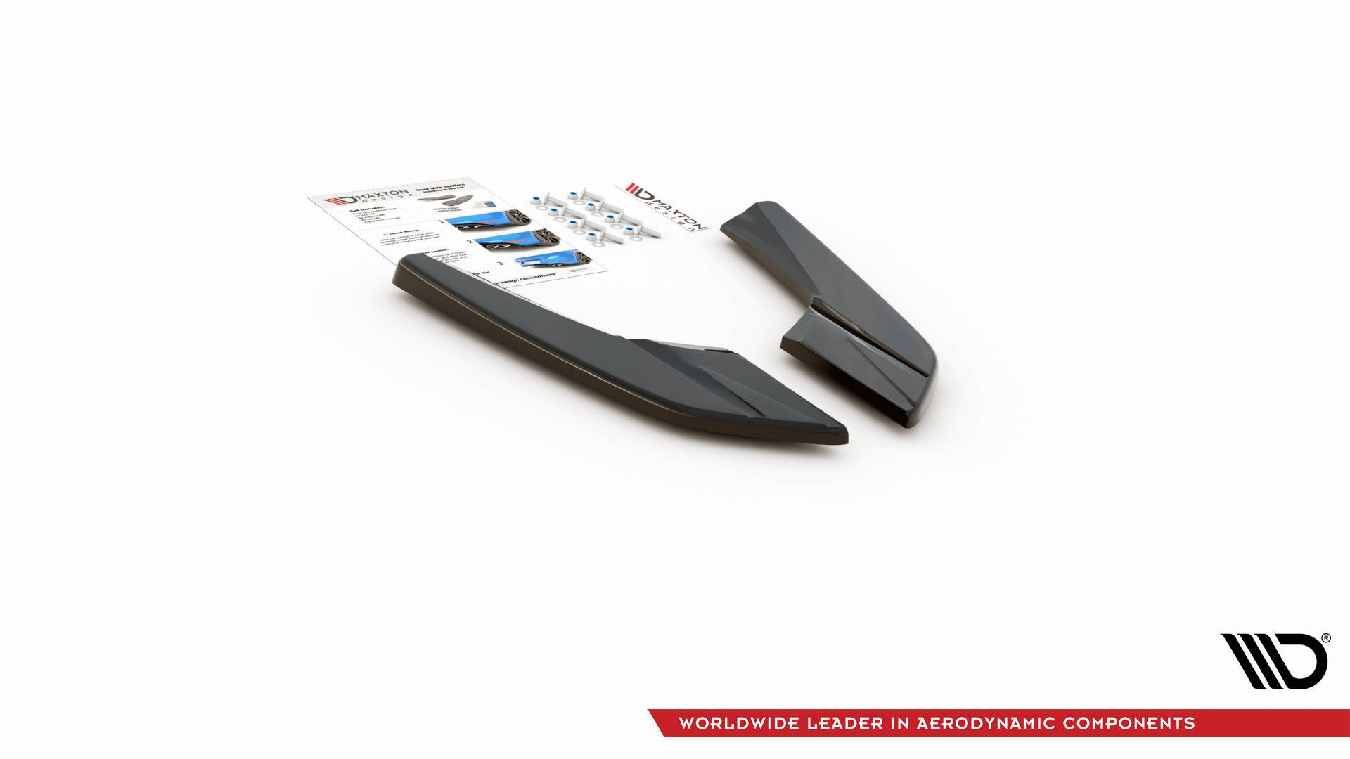 Maxton Design Heck Ansatz Flaps Diffusor V.2 für Audi S3 Limousine 8V Facelift schwarz Hochglanz