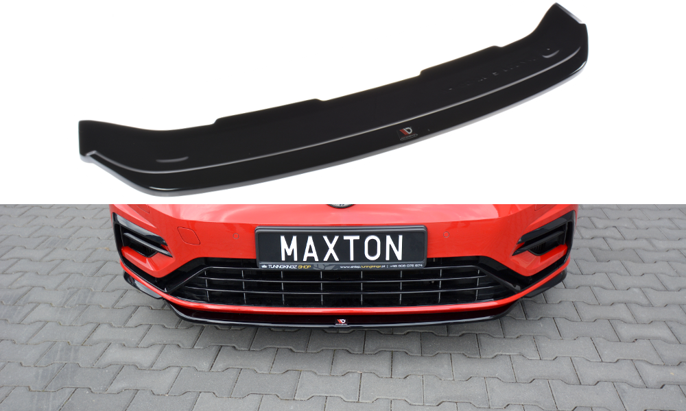 Maxton Design Front Ansatz V.5 für VW Golf 7 R / R-Line Facelift schwarz Hochglanz