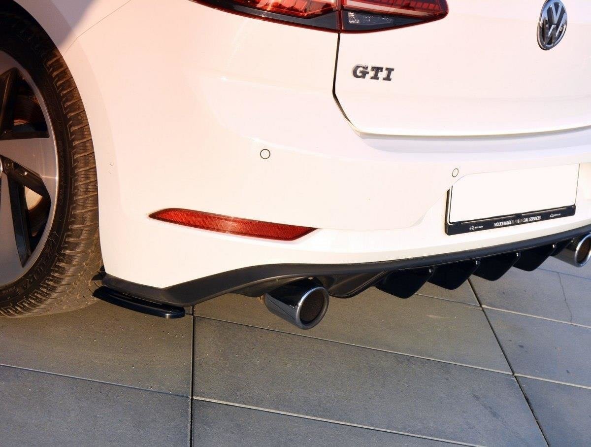 Maxton Design Heck Ansatz Flaps Diffusor für VW GOLF 7 GTI FACELIFT schwarz Hochglanz