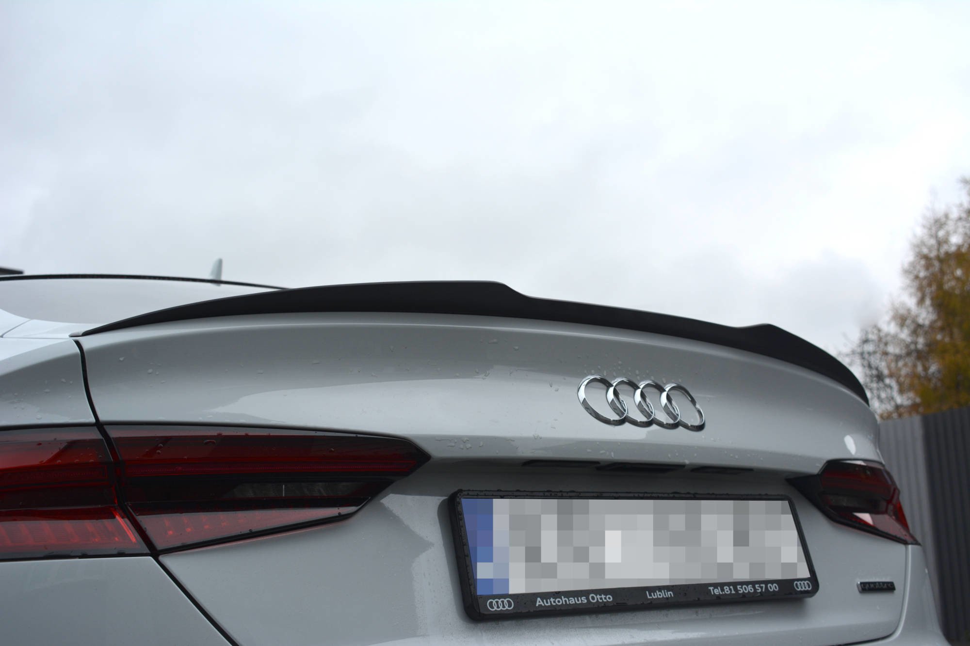 Maxton Design Spoiler CAP für Audi A5 S-Line F5 Sportback schwarz Hochglanz