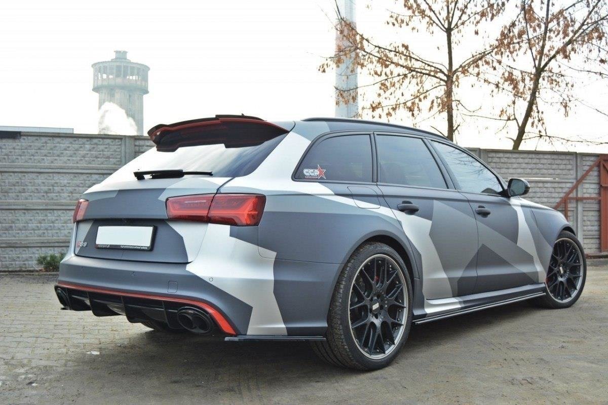 Maxton Design Heck Ansatz Flaps Diffusor für Audi RS6 C7 / C7 FL schwarz Hochglanz