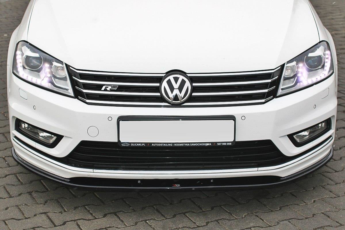 Maxton Design Front Ansatz V.1 für Vw Passat B7 R-Line schwarz Hochglanz