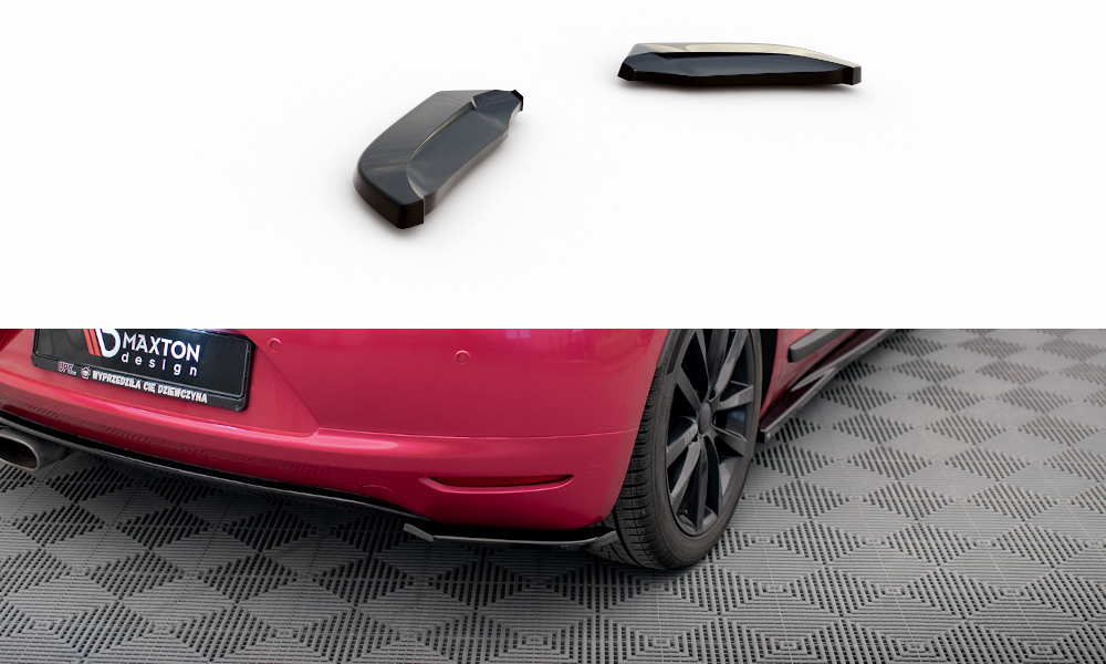 Maxton Design Heck Ansatz Flaps Diffusor für Volkswagen Scirocco Mk3 schwarz Hochglanz