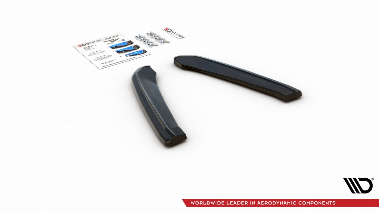 Maxton Design Heck Ansatz Flaps Diffusor für Seat Leon Mk3 Cupra ST Facelift schwarz Hochglanz