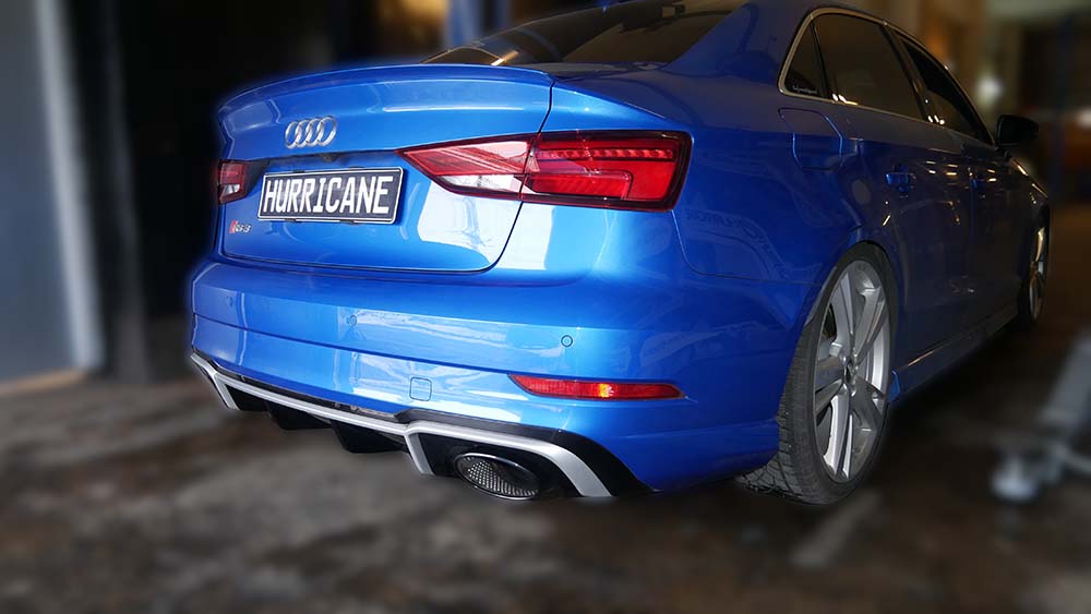 Hurricane 3,5" Auspuffanlage für Audi RS3 8V 400PS FL Limo. non OPF Hurricane 3,5" Auspuffanlage für Audi RS3 8V 400PS FL Limo. non OPF