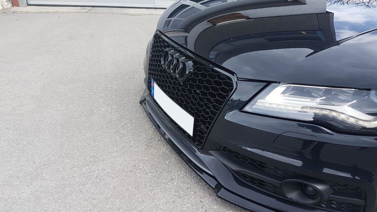 Maxton Design Front Ansatz V.1 für Audi A7 Mk1 S-Line schwarz Hochglanz