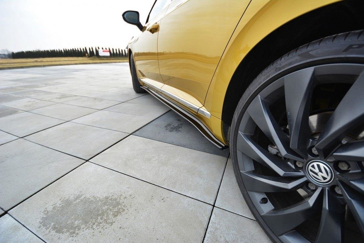 Maxton Design Seitenschweller Ansatz für Volkswagen Arteon R-Line schwarz Hochglanz