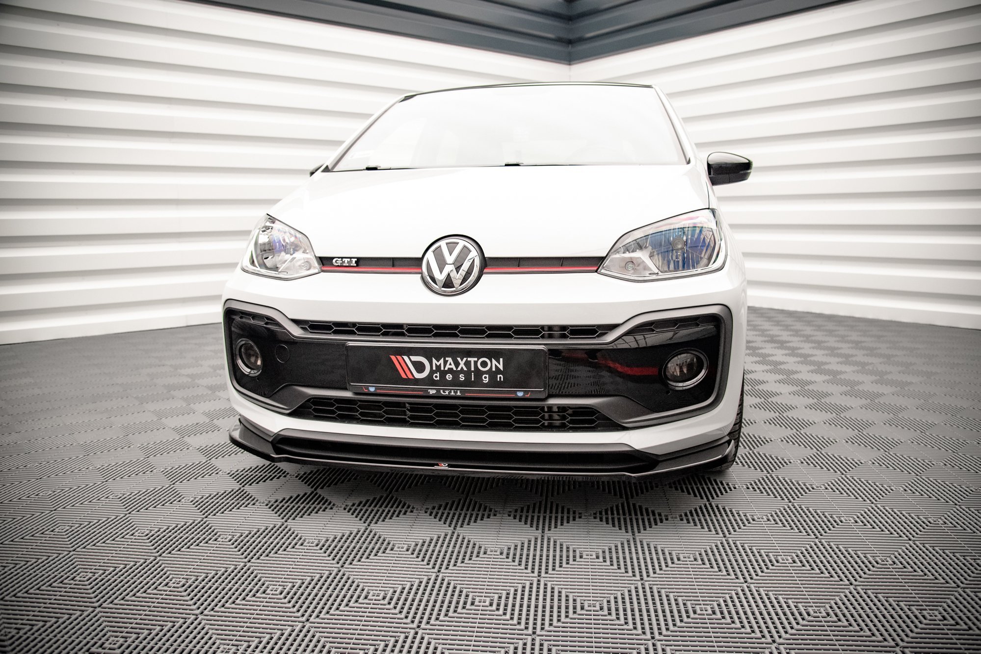 Maxton Design Front Ansatz für Volkswagen Up GTI schwarz Hochglanz