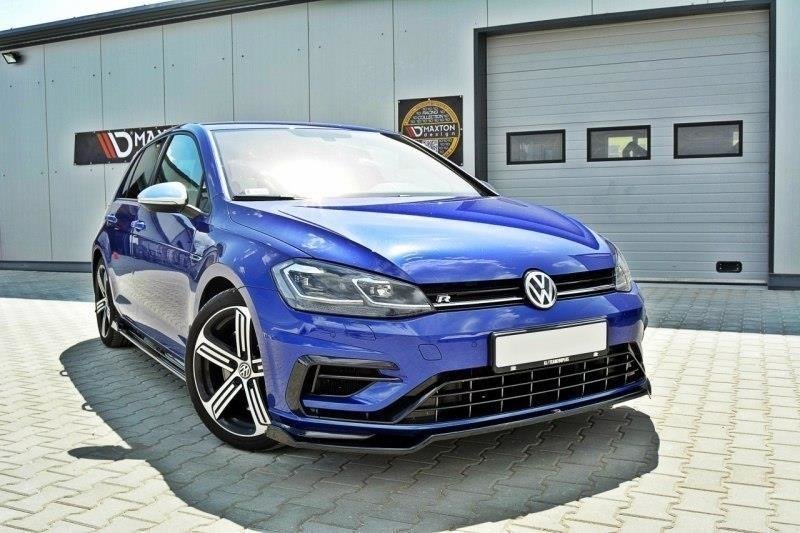 Maxton Design Front Ansatz V.2 für VW Golf 7 R / R-Line Facelift schwarz Hochglanz
