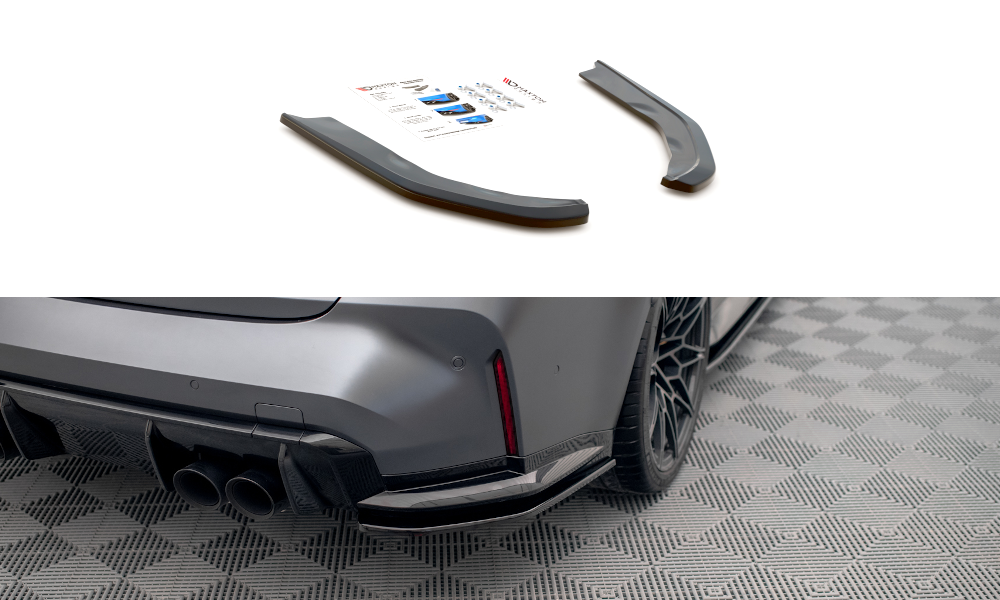 Maxton Design Heck Ansatz Flaps Diffusor V.1 für BMW M3 G80 schwarz Hochglanz