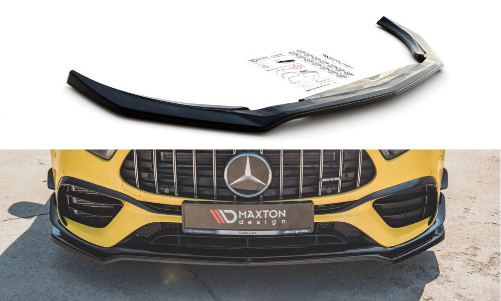 Maxton Design Front Ansatz V.1 für Mercedes-AMG A 45 S Aero Pack W177 schwarz Hochglanz