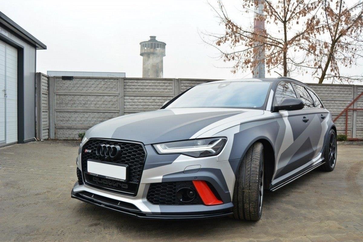 Maxton Design Front Ansatz V.1 für Audi RS6 C7 / C7 FL schwarz Hochglanz