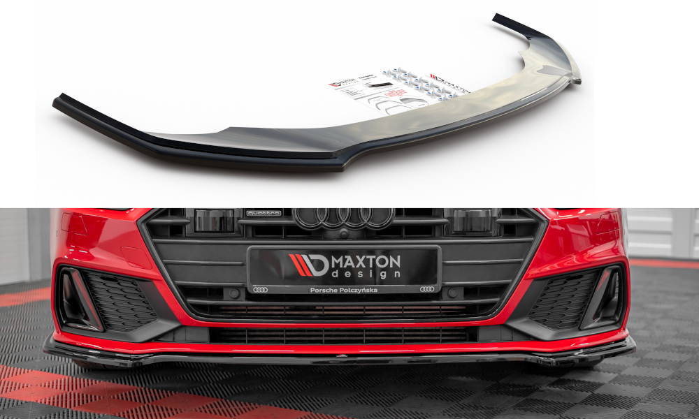 Maxton Design Front Ansatz V.1 für Audi A7 C8 S-Line / S7 C8 schwarz Hochglanz