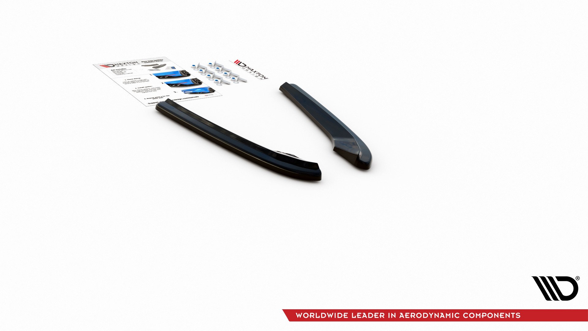 Maxton Design Heck Ansatz Flaps Diffusor für Audi S4 / A4 S-Line B8 Limousine schwarz Hochglanz