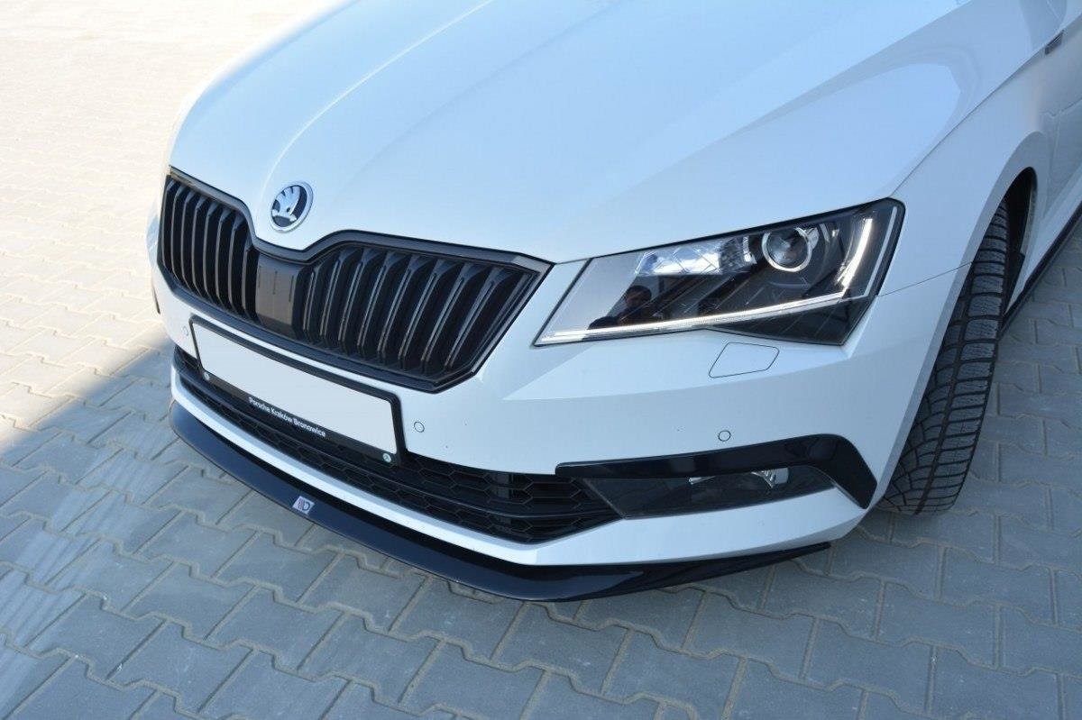 Maxton Design Front Ansatz V.1 für Skoda Superb Mk3 schwarz Hochglanz