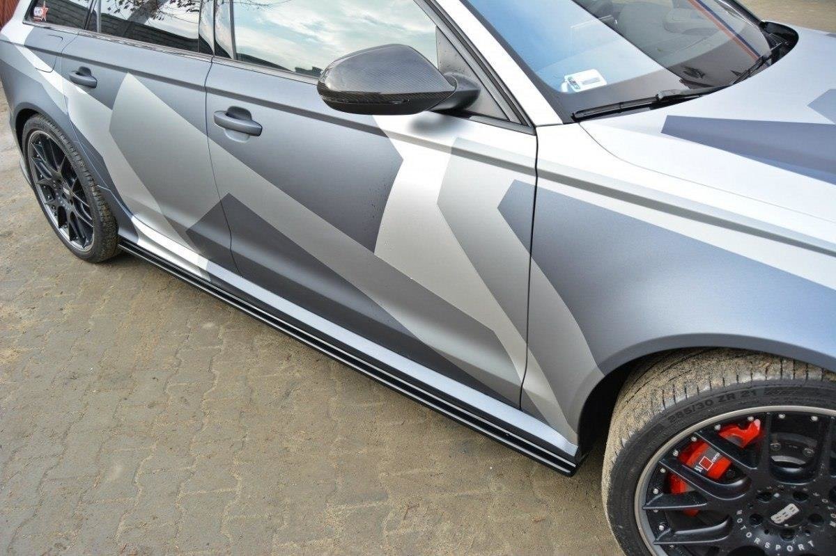 Maxton Design Seitenschweller Ansatz für Audi RS6 C7 / C7 FL schwarz Hochglanz