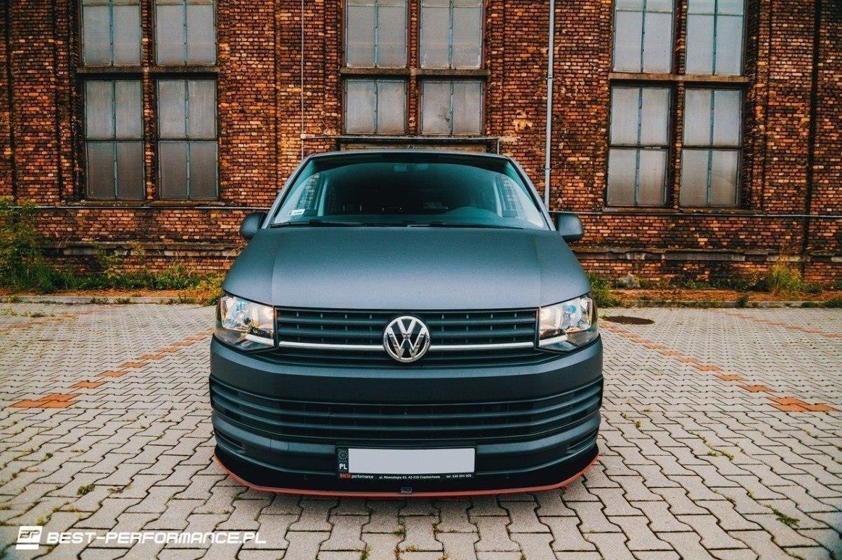 Maxton Design VOLKSWAGEN T6 Front Ansatz für v.1 schwarz Hochglanz