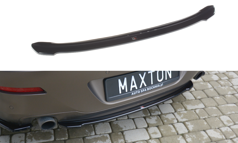 Maxton Design Mittlerer Diffusor Heck Ansatz für BMW 6er GRAN COUPÉ schwarz Hochglanz