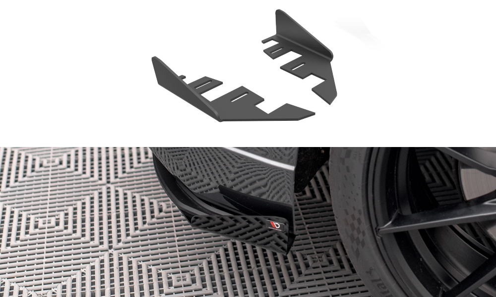 Maxton Design Hintere Seiten Flaps für Audi S3 Sportback 8V Facelift schwarz Hochglanz