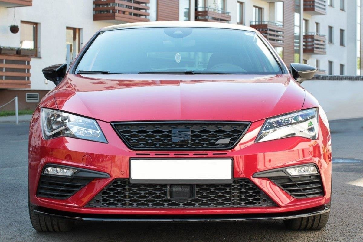 Maxton Design Front Ansatz V.1 für Seat Leon Cupra / FR Mk3 FL schwarz Hochglanz