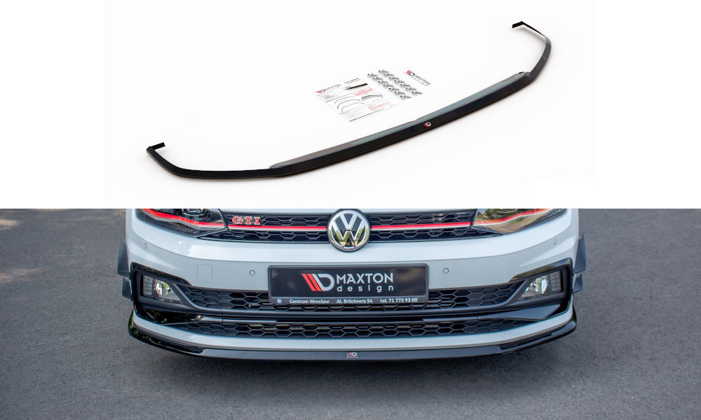 Maxton Design Front Ansatz V.3 für VW Polo GTI Mk6 schwarz Hochglanz