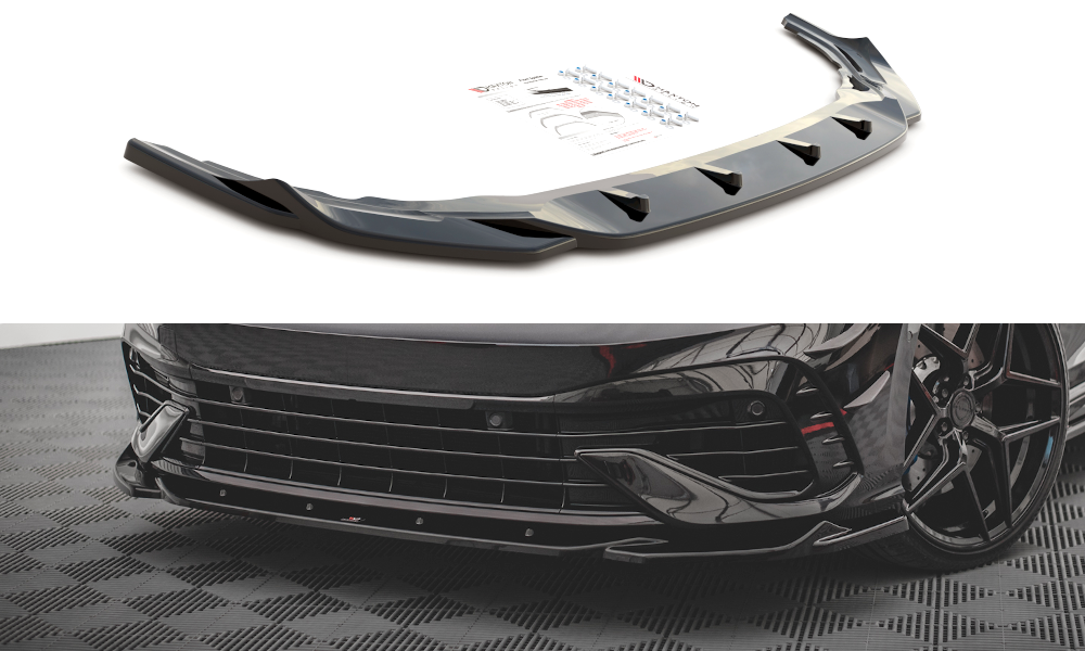 Maxton Design Front Ansatz V.4 für Volkswagen Golf R Mk8 schwarz Hochglanz