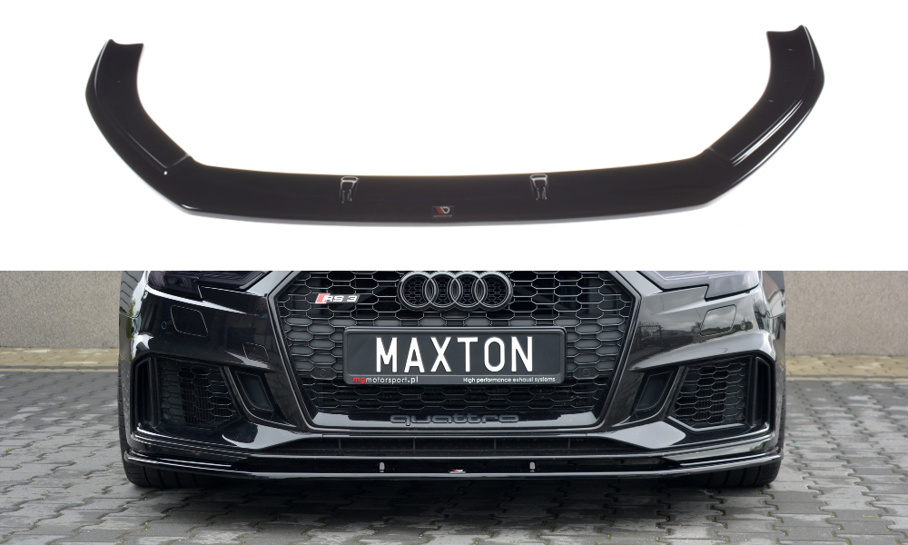 Maxton Design Front Ansatz V.1 für Audi RS3 8V FL Sportback schwarz Hochglanz