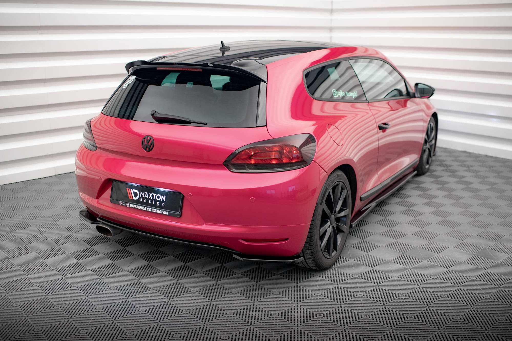 Maxton Design Heck Ansatz Flaps Diffusor für Volkswagen Scirocco Mk3 schwarz Hochglanz