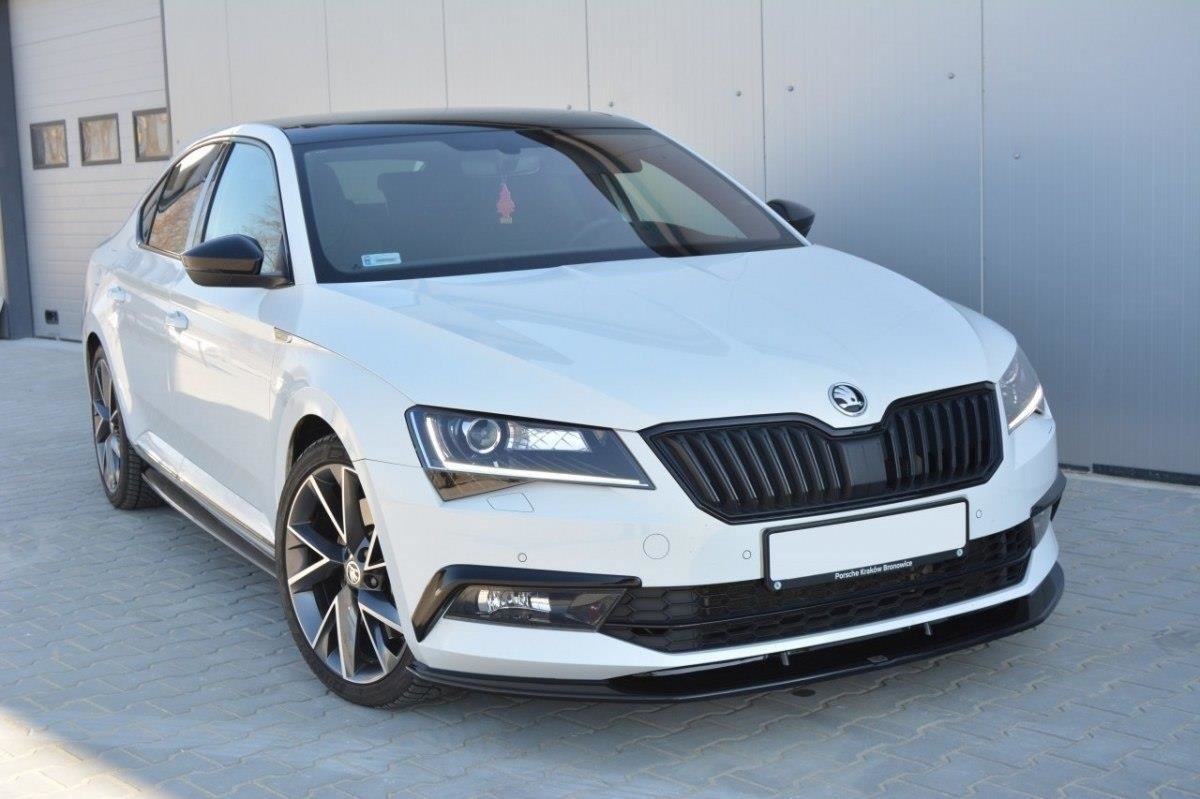 Maxton Design Front Ansatz V.3 für Skoda Superb Mk3 schwarz Hochglanz