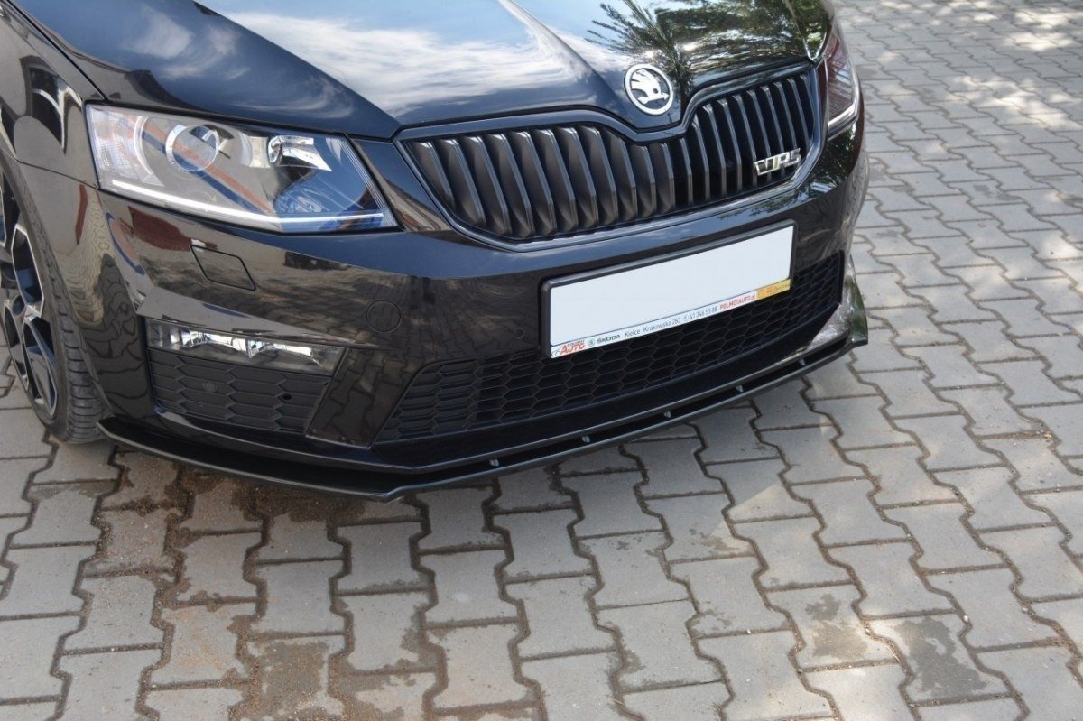Maxton Design Front Ansatz V.1 für Skoda Octavia RS Mk3 schwarz Hochglanz