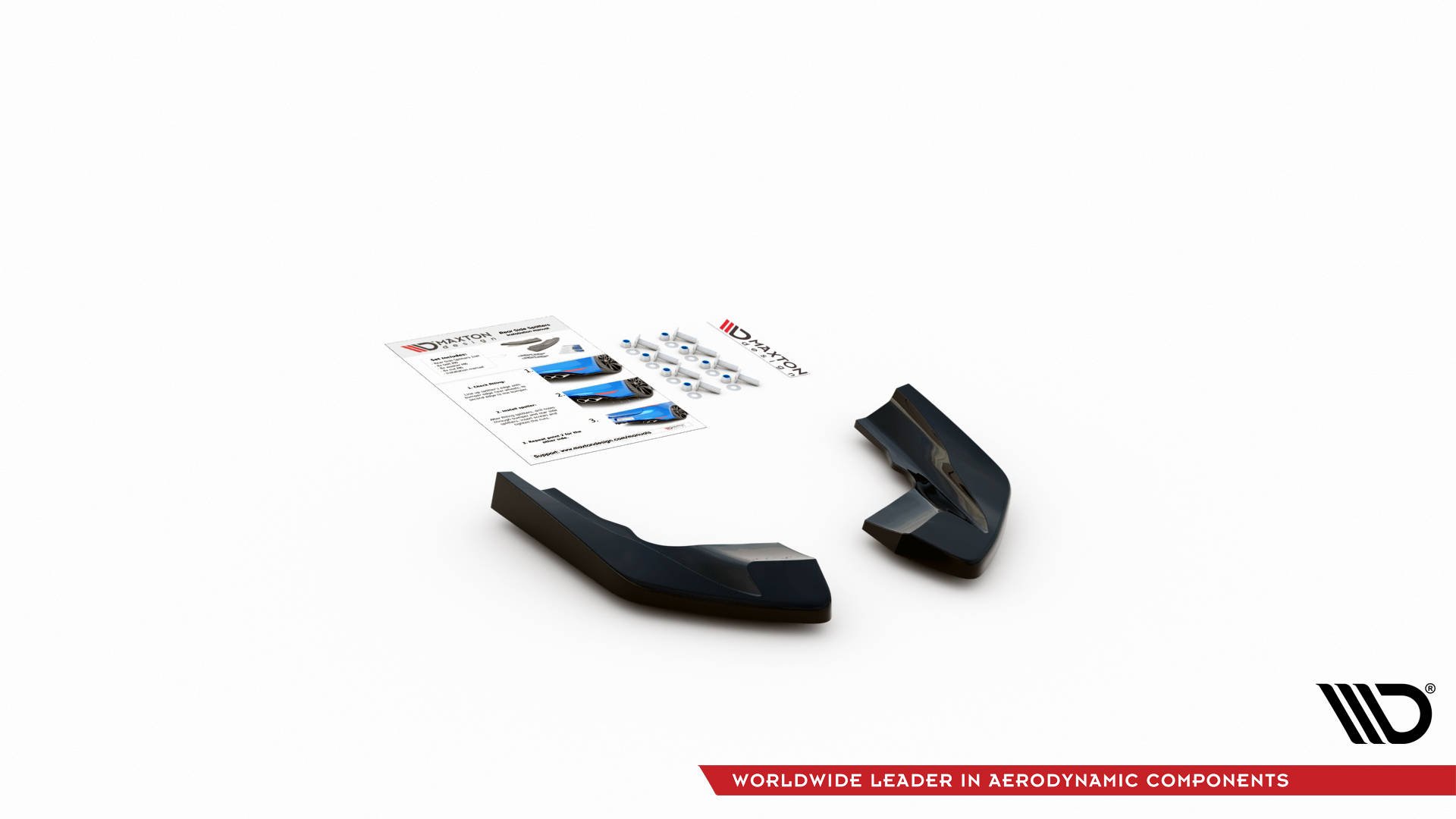 Maxton Design Heck Ansatz Flaps Diffusor V.2 für Volkswagen Golf R Mk8 schwarz Hochglanz
