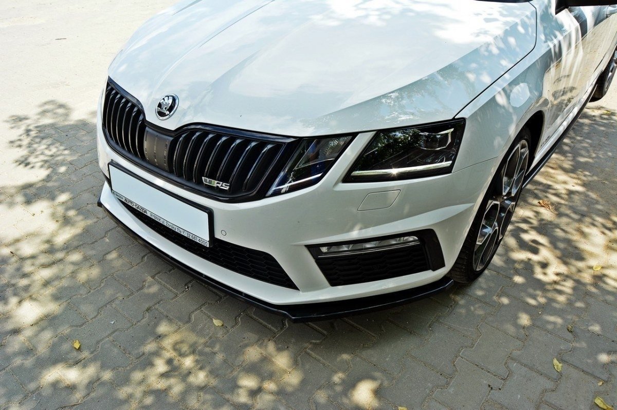 Maxton Design Front Ansatz V.1 für Skoda Octavia RS Mk3 schwarz Hochglanz