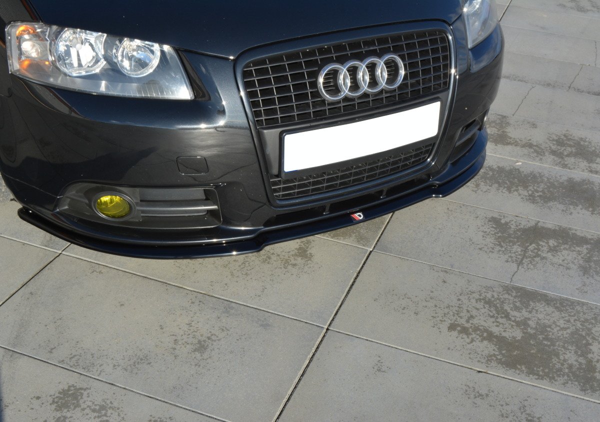 Maxton Design Front Ansatz für Audi A3 S-Line 8P schwarz Hochglanz