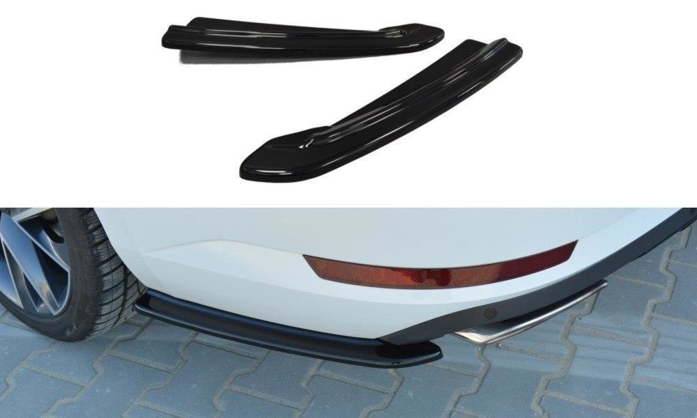 Maxton Design Heck Ansatz Flaps Diffusor für Skoda Superb Mk3 Hatchback / Kombi schwarz Hochglanz