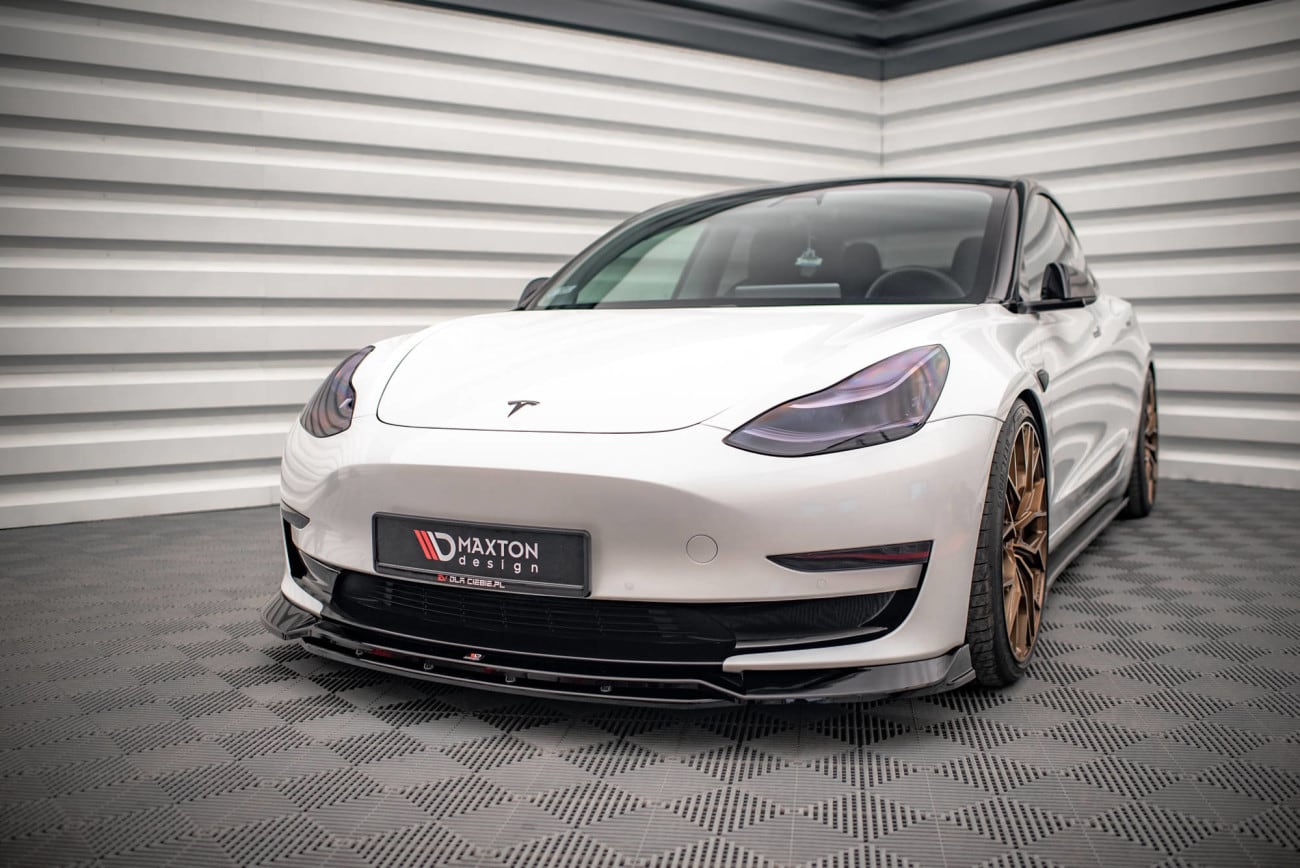 Maxton Design Cup Spoilerlippe Front Ansatz V.3 für Tesla Model 3