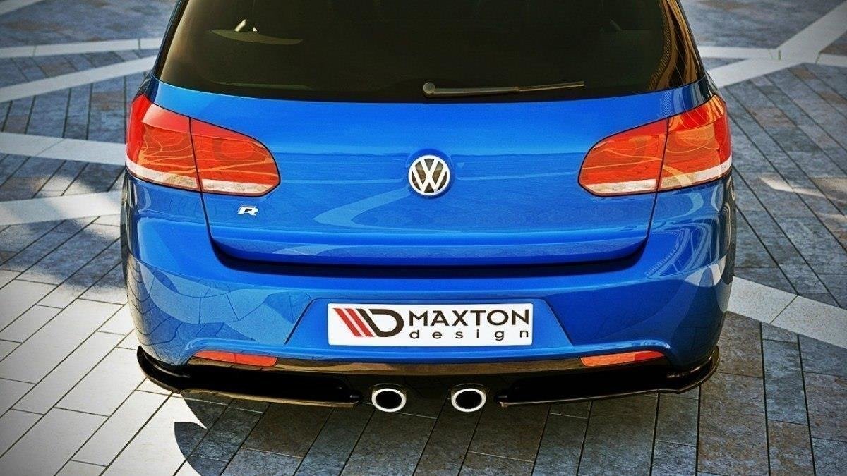 Maxton Design Heck Ansatz Flaps Diffusor für VW GOLF 6 R schwarz Hochglanz