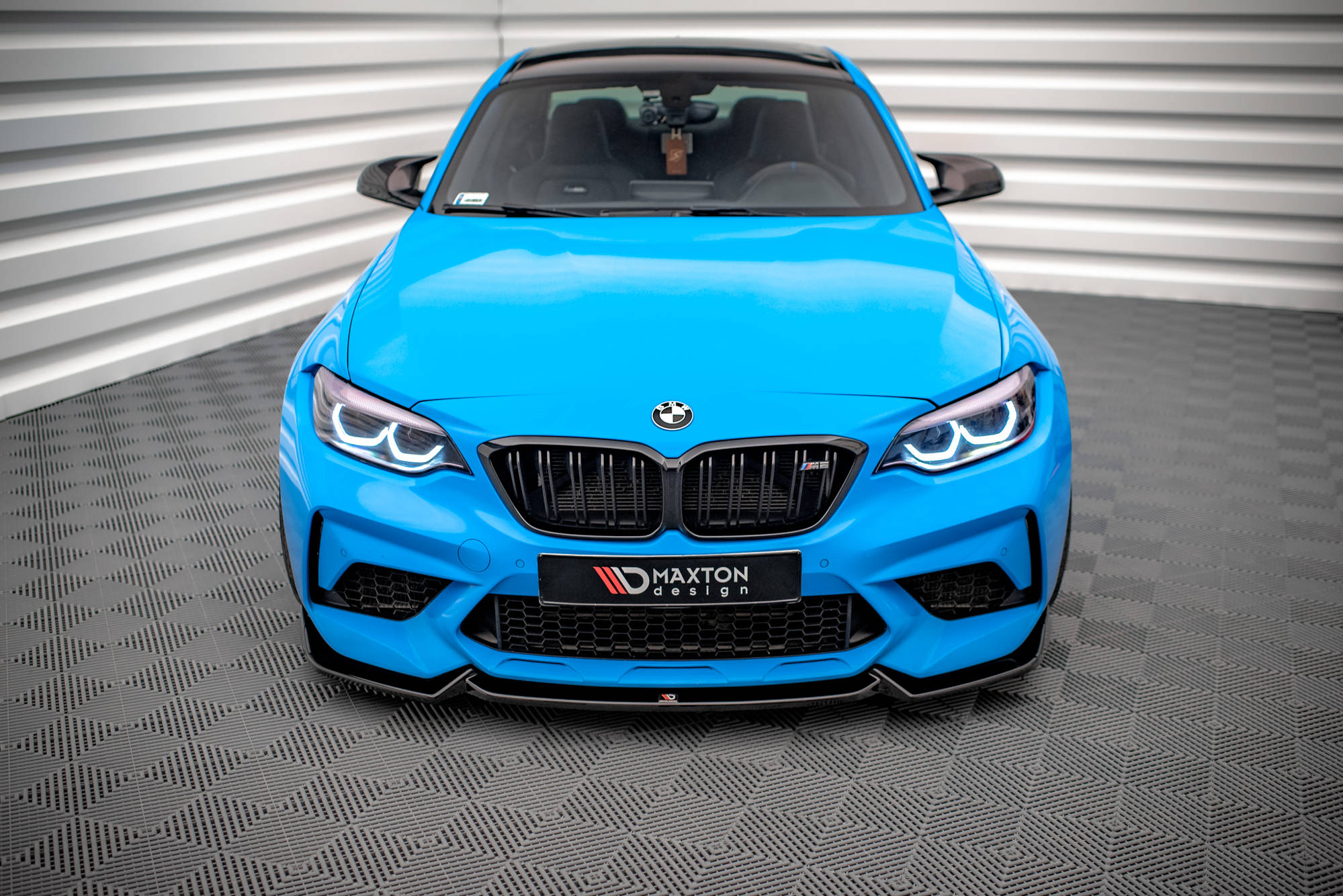 Maxton Design Front Ansatz V.2 für BMW M2 Competition F87 schwarz Hochglanz