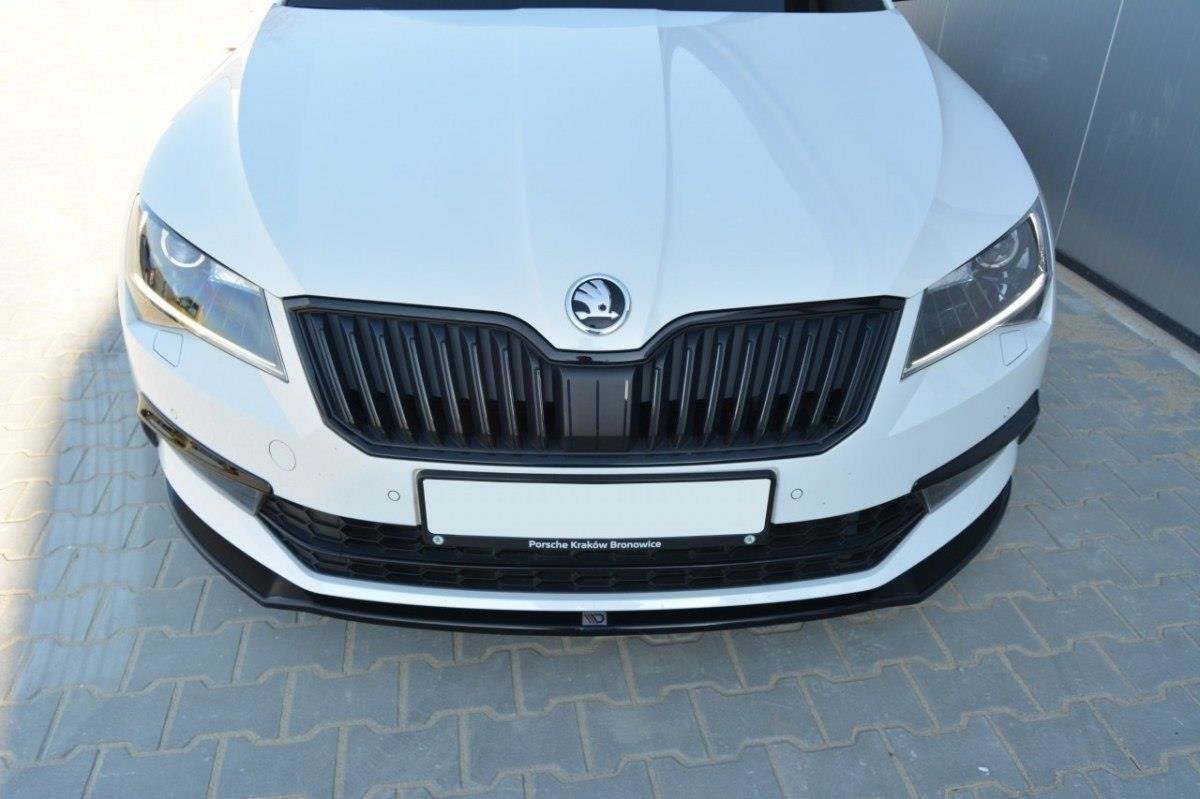 Maxton Design Front Ansatz V.2 für Skoda Superb Mk3 schwarz Hochglanz