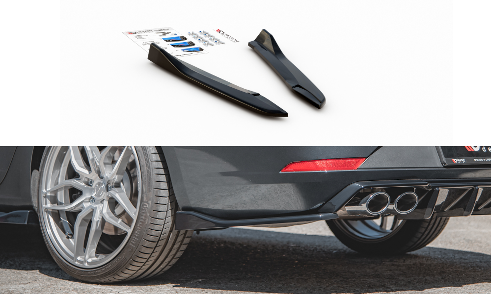 Maxton Design Heck Ansatz Flaps Diffusor V.3 für Seat Leon Cupra ST Mk3 FL schwarz Hochglanz