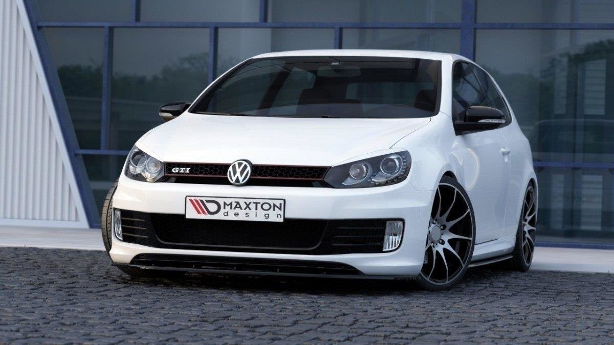 Maxton Design Front Ansatz für VER.2 VW GOLF 6 (FÜR GOLF GTI 35TH) schwarz Hochglanz