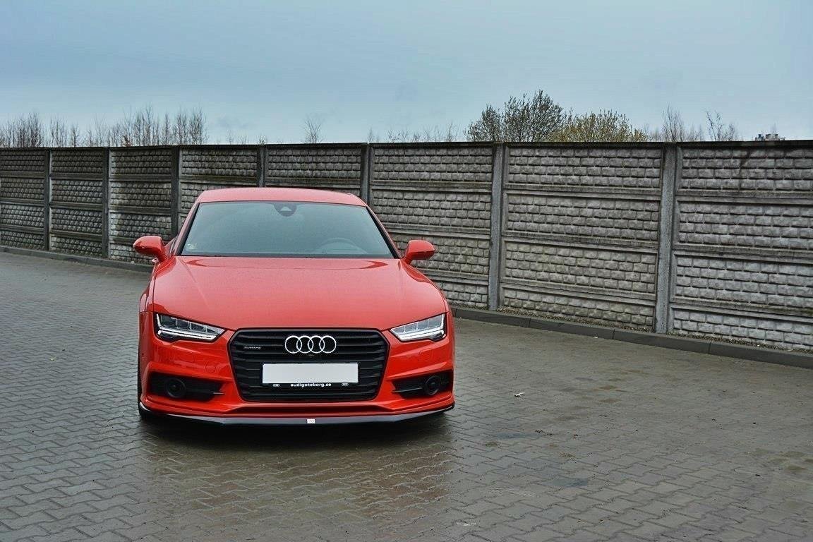 Maxton Design Front Ansatz für Audi S7 / A7 S-Line C7 FL schwarz Hochglanz