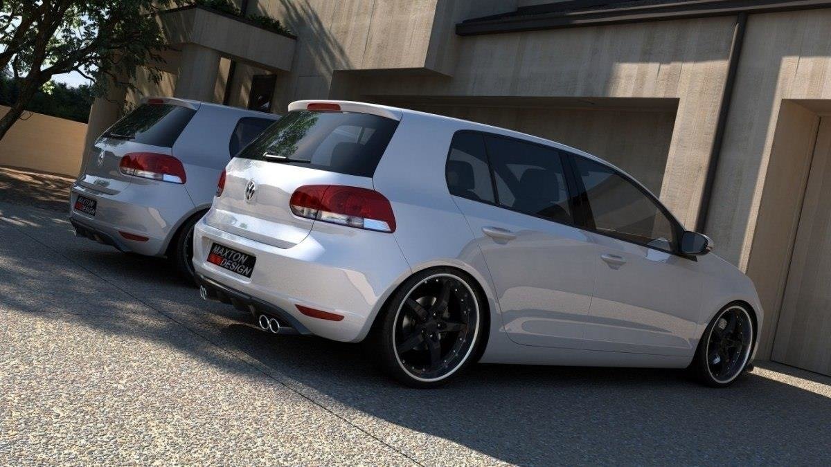 Maxton Design Heckschürze für VW GOLF 6 MIT 2 AUSPUFF schwarz Hochglanz