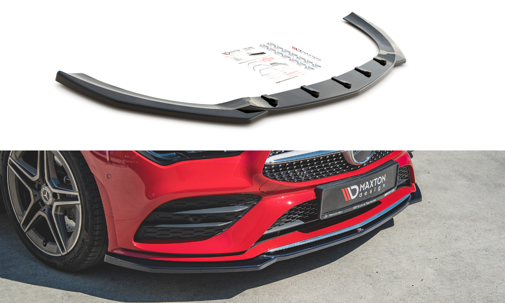 Maxton Design Front Ansatz V.1 für Mercedes-Benz CLA A35 AMG / AMG-Line C118 schwarz Hochglanz