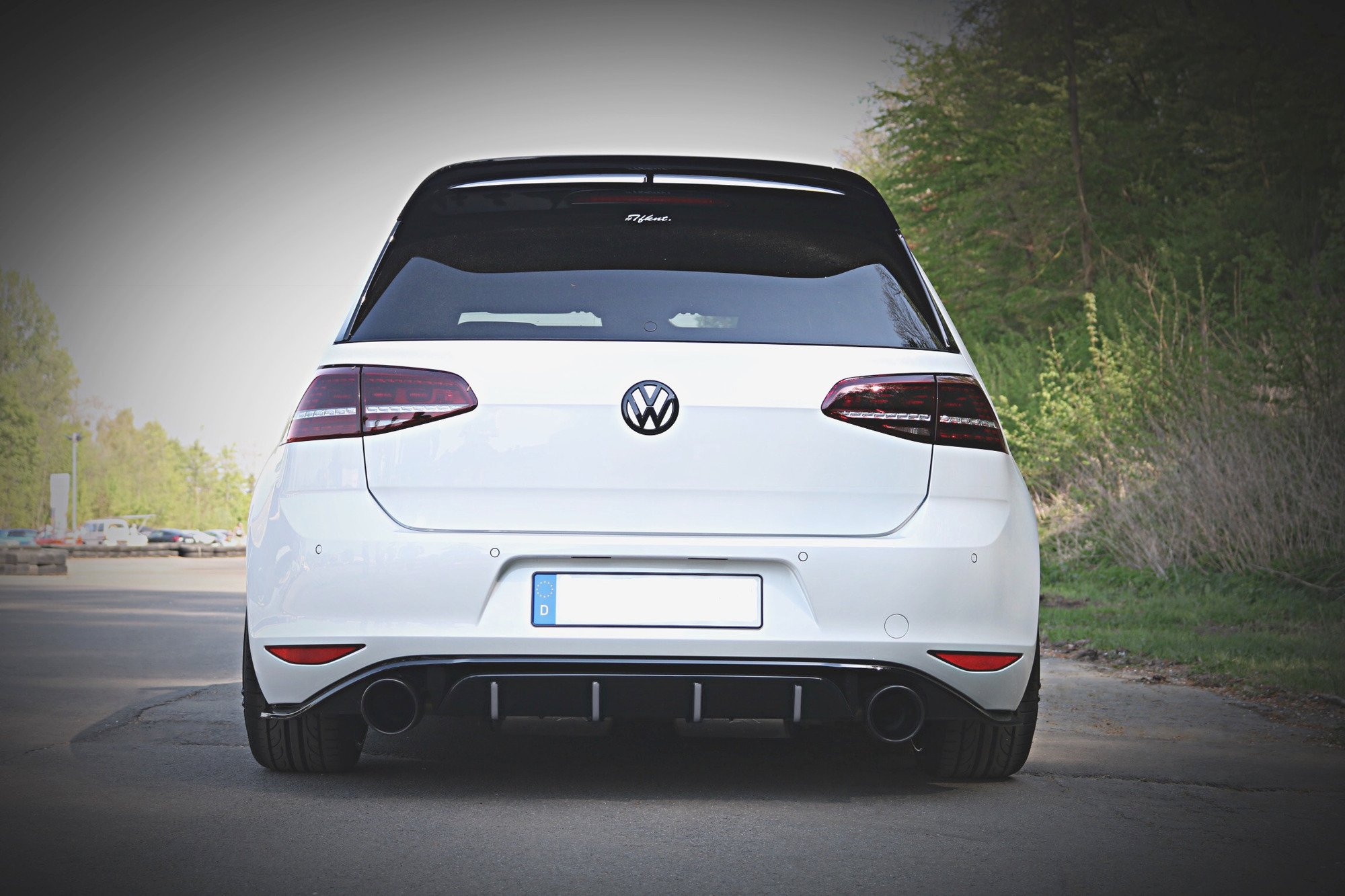 Maxton Design Diffusor Heck Ansatz für VW GOLF Mk7 GTI CLUBSPORT schwarz Hochglanz