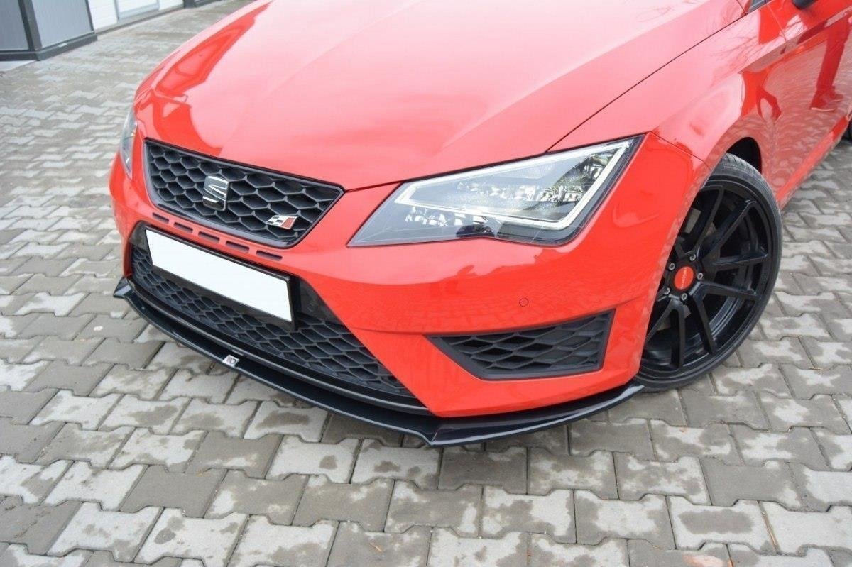 Maxton Design Front Ansatz für SEAT LEON III CUPRA / FR schwarz Hochglanz