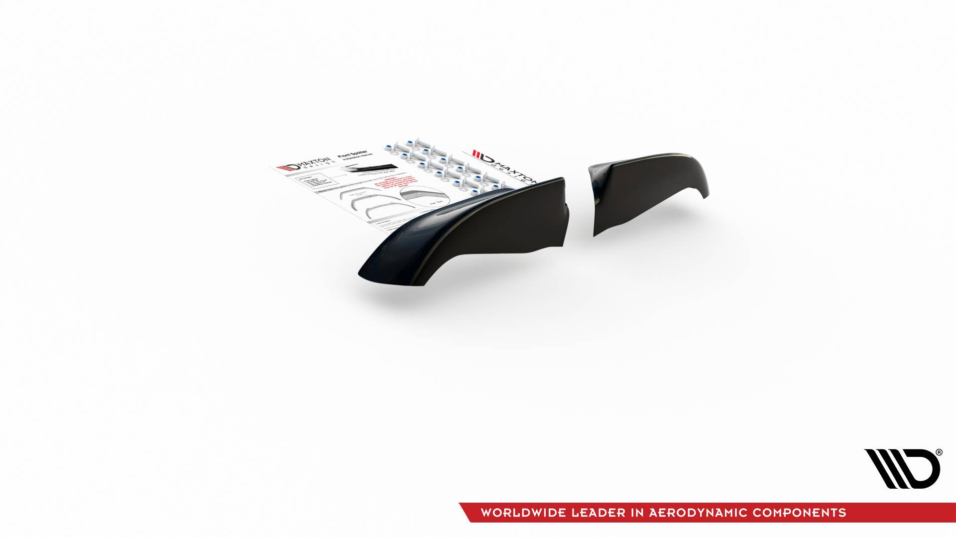 Maxton Design Front Ansatz für Seite BMW M5  / 5 M-Paket E39 schwarz Hochglanz