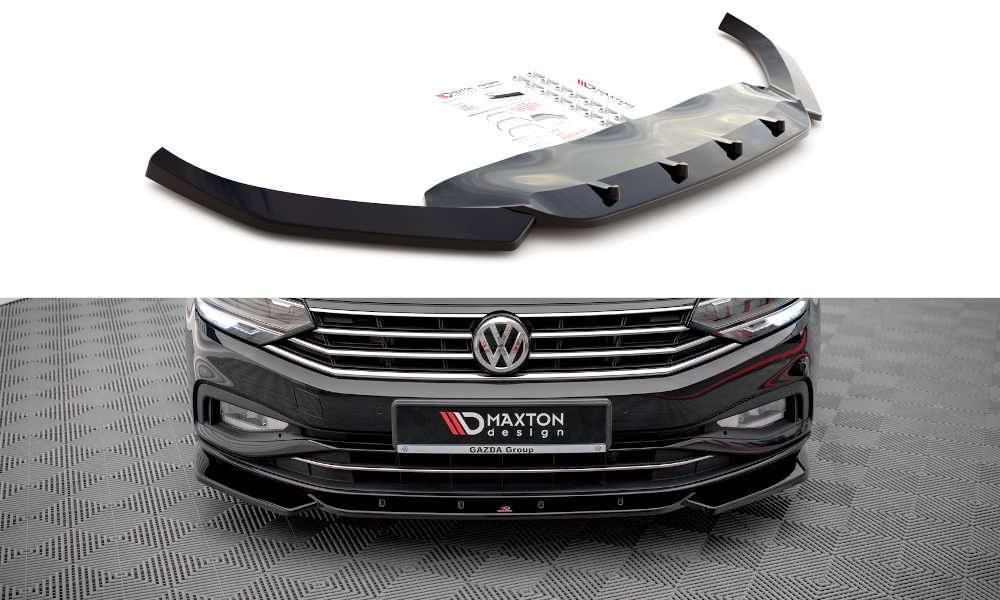 Maxton Design Front Ansatz V.1 für Volkswagen Passat B8 Facelift schwarz Hochglanz