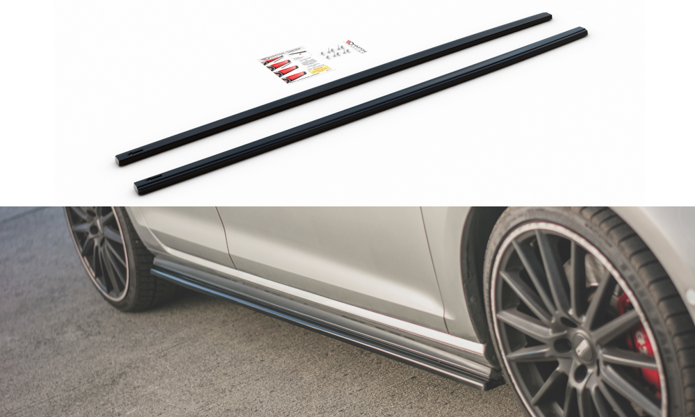 Maxton Design Seitenschweller Ansatz für V.2 für VW Golf 7 GTI (verengen) schwarz Hochglanz